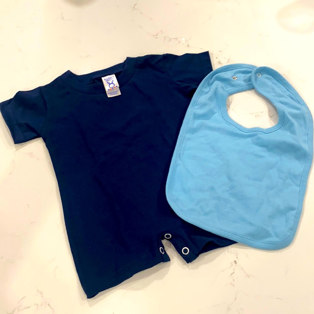 Blue short sleeve boys w/ bib